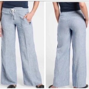ATHLETA CABO LINEN WIDE LEG PANTS EUC 12P